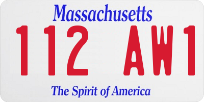MA license plate 112AW1