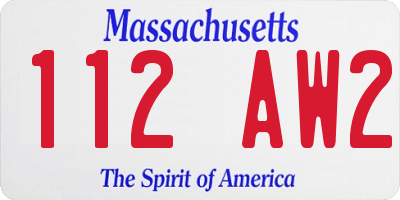 MA license plate 112AW2