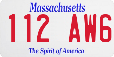 MA license plate 112AW6