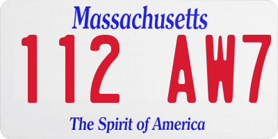 MA license plate 112AW7