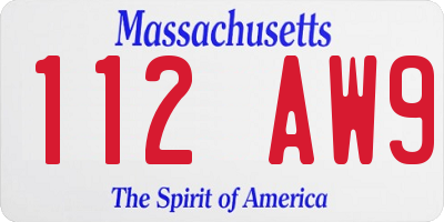 MA license plate 112AW9