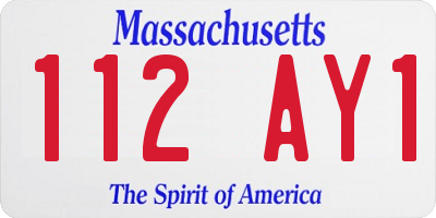 MA license plate 112AY1
