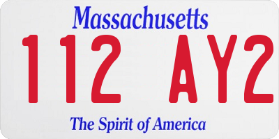 MA license plate 112AY2
