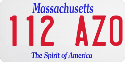 MA license plate 112AZ0