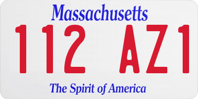 MA license plate 112AZ1