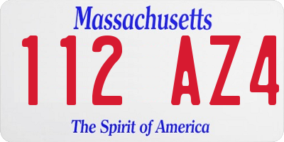 MA license plate 112AZ4