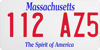 MA license plate 112AZ5