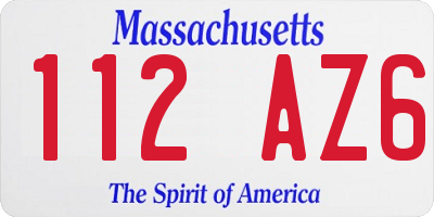 MA license plate 112AZ6