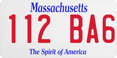 MA license plate 112BA6