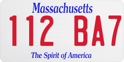 MA license plate 112BA7