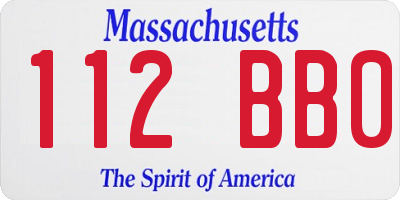 MA license plate 112BB0