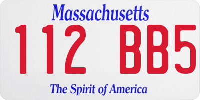 MA license plate 112BB5