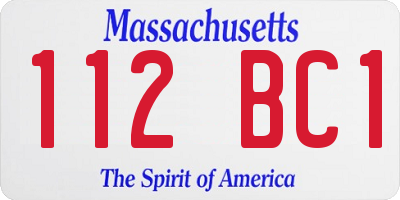 MA license plate 112BC1