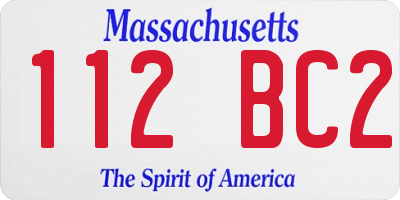 MA license plate 112BC2