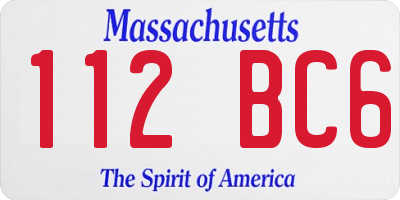 MA license plate 112BC6