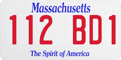 MA license plate 112BD1
