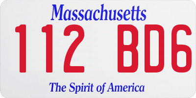 MA license plate 112BD6