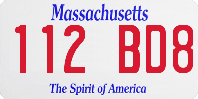 MA license plate 112BD8