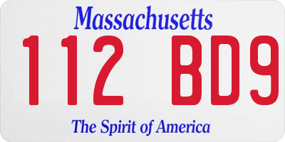 MA license plate 112BD9