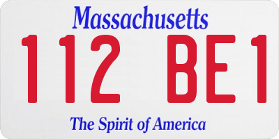 MA license plate 112BE1