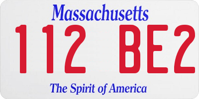 MA license plate 112BE2
