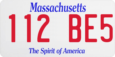 MA license plate 112BE5