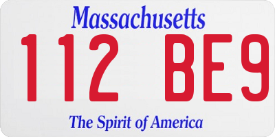 MA license plate 112BE9