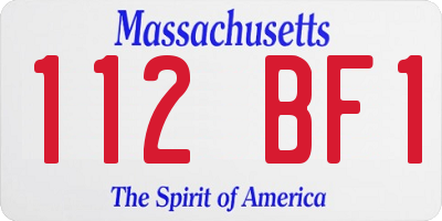 MA license plate 112BF1