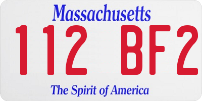 MA license plate 112BF2