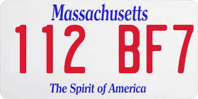 MA license plate 112BF7