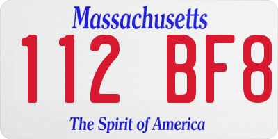 MA license plate 112BF8