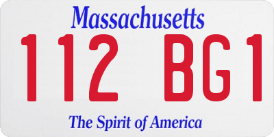 MA license plate 112BG1