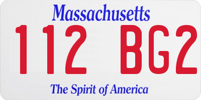 MA license plate 112BG2