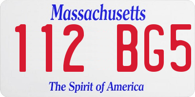 MA license plate 112BG5
