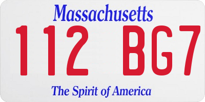 MA license plate 112BG7