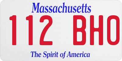 MA license plate 112BH0