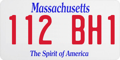 MA license plate 112BH1