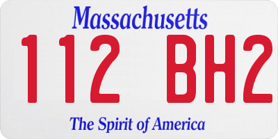 MA license plate 112BH2