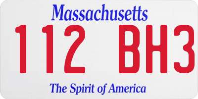 MA license plate 112BH3