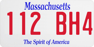 MA license plate 112BH4