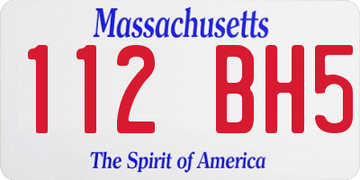 MA license plate 112BH5