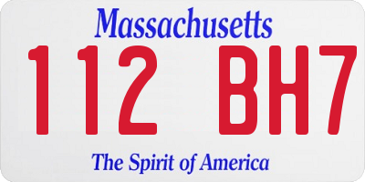MA license plate 112BH7