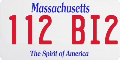 MA license plate 112BI2