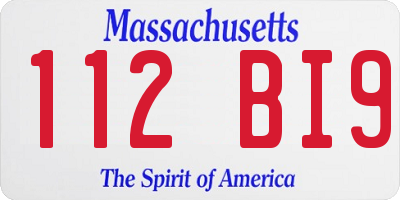 MA license plate 112BI9