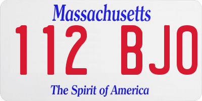 MA license plate 112BJ0