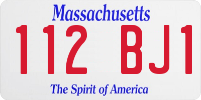MA license plate 112BJ1