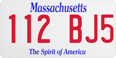 MA license plate 112BJ5