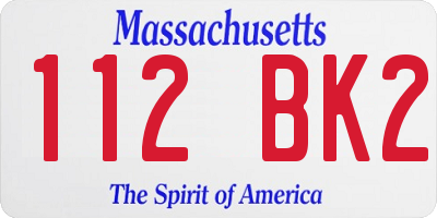 MA license plate 112BK2