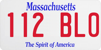 MA license plate 112BL0
