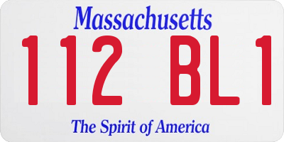 MA license plate 112BL1